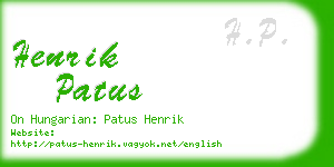 henrik patus business card